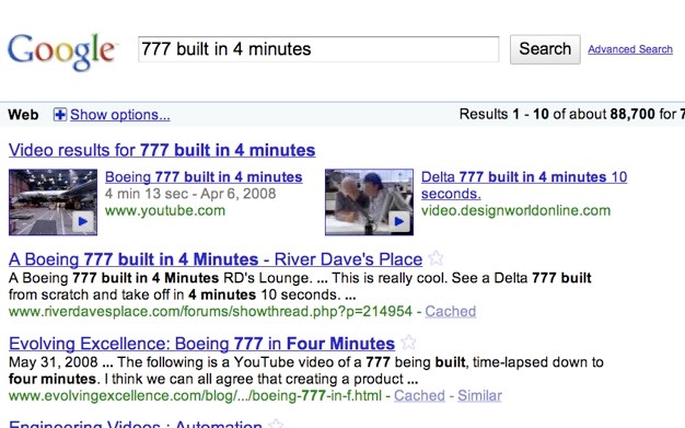 777 built in 4 minutes