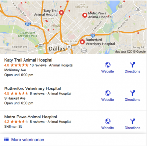 google local search results