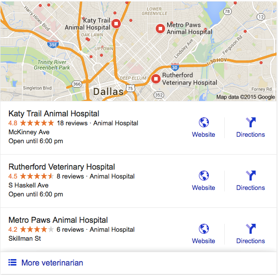 google local search results